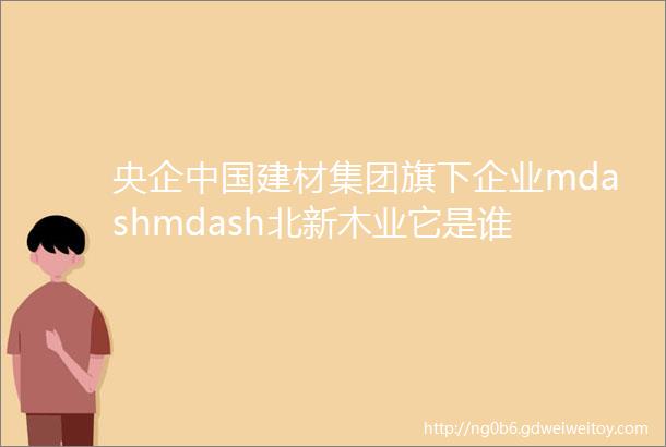 央企中国建材集团旗下企业mdashmdash北新木业它是谁